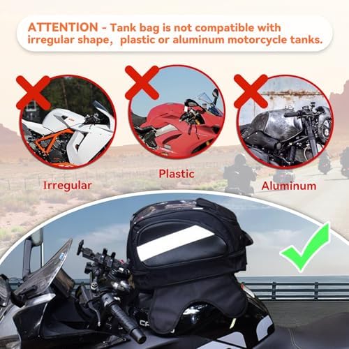 Dracarys Motorcycle Tank Bag - Oxford Saddle Black Motorbike Bag - Strong Magnetic Bag for Honda Yamaha Suzuki Kawasaki Harley