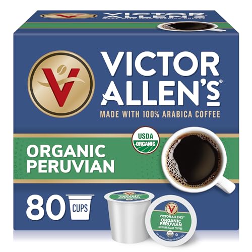 Victor Allen's Coffee K Cups, Kona Blend Single Serve Medium Roast Coffee, 80 Count, Keurig 2.0 Brewer Compatible | 100% Arabica beans, Keurig K-Cup compatible, Kosher-OU (Pareve), Kona District blend, 90-150mg caffeine per serving