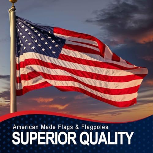 American Flag 6x10 Made in USA – Heavy Duty 2‑Ply Polyester Outdoor US Flag, Embroidered Stars & Sewn Stripes