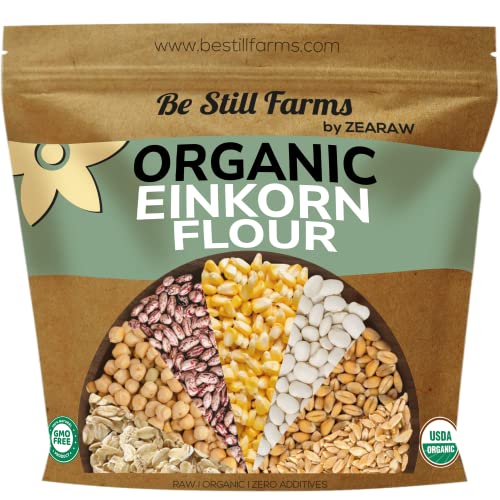 Organic Einkorn Farro Grain 4.8 lb - Einkorn Wheat Berries Bulk Whole | Ancient Grains Ideal for Soup, Flour, Bread - High in Fiber - USA Grown | USDA Certified | Vegan | Non-GMO