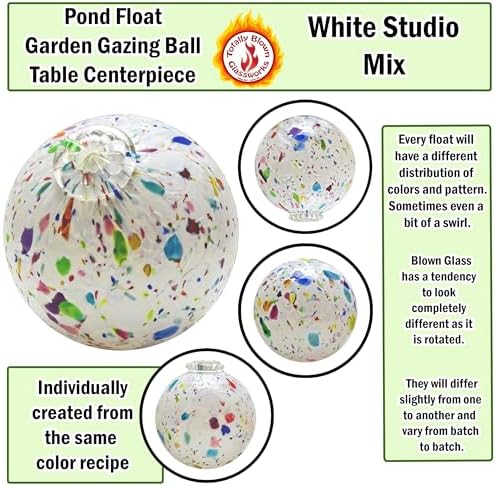 Totally Blown Glassworks Pond Float. Handmade Blown Glass, Garden Gazing Ball, Table Centerpiece