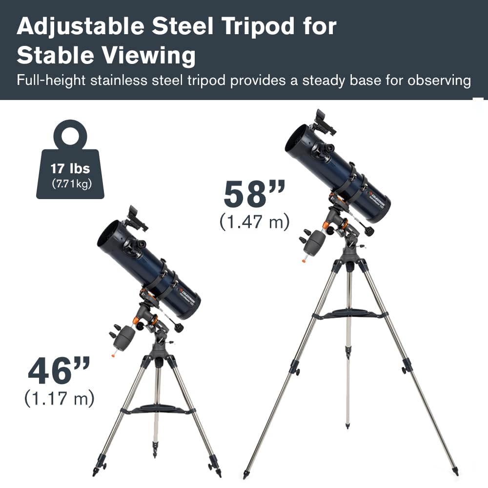 Celestron AstroMaster 130EQ Telescope for Deep-Sky Beginners | Large 130mm Optics, Bright Moon & Deep-Sky Views, Perfect First Telescope, German Equatorial Mount with Easy Manual Controls