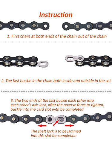 Jovitec 3 Pairs Bicycle Missing Link 11 Speed Chain Reusable Silver Steel Bike Chain Link