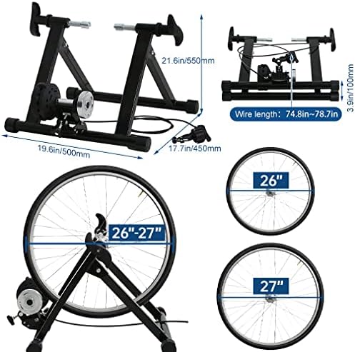 FDW Magnetic Bike Trainer Stand for Indoor Riding, Steel Bicycle Exercise Training Stand with Noise Reduction Wheel