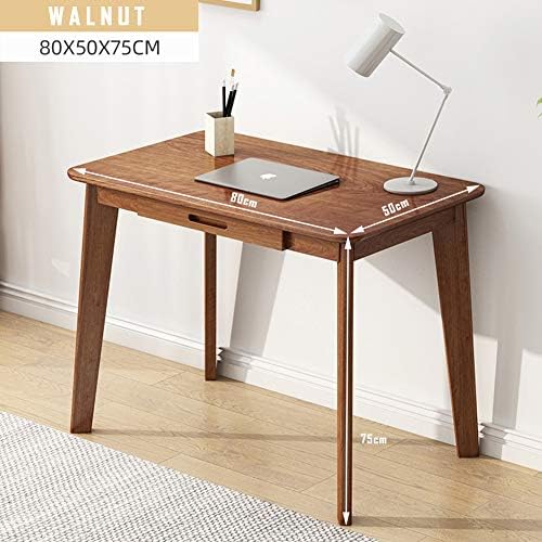 IOTXY Solid Wood Writing Desk - Home Office Laptop Computer Table, Walnut