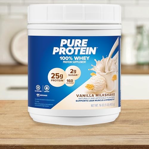 Pure Protein Powder, Vanilla Cream, Low Sugar, Gluten Free, 1 lb, Whey | High Protein