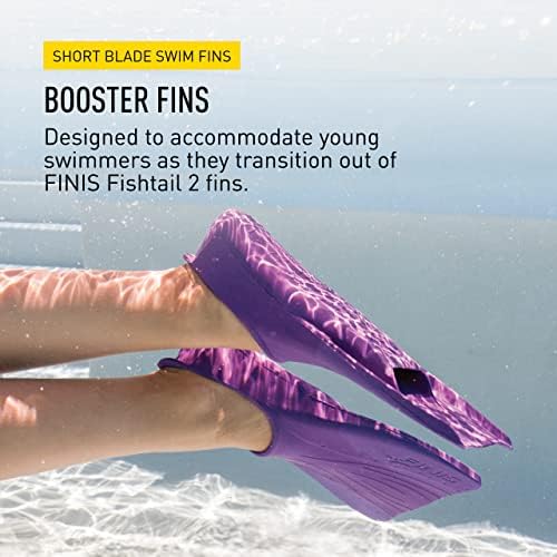 FINIS Booster Swim Fins for Kids - Floating Rubber Fins - Teaches Kick Technique - Open-Toe Design - Comfortable Fit