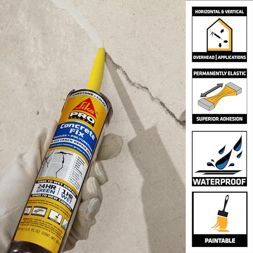 SIKA - Sealant - Sikaflex Concrete Fix - Limestone - Elastic sealant for Cracks and Joints - Paintable Polyurethane - 10.1 fl oz