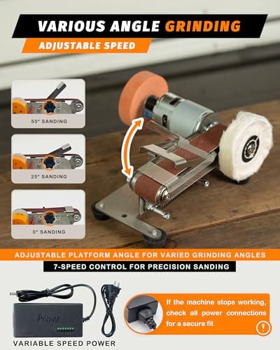 Mini Belt Sander, Electric Small Sander Knife Sharpener, 5"x6.8"x5.5" | Compact Design, Multi-Purpose, Electric Powered, Knife Sharpening, Portable Sander