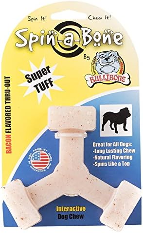 Bullibone Nylon Dog Chew Toy Spin-a-Bone - Interactive Dog Toy, Triggers Natural Instincts, and Improves Oral Health