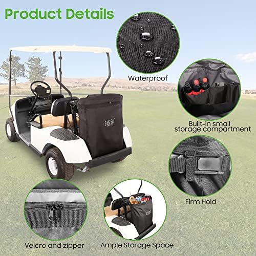 10L0L Golf Cart Cargo Bag for 2 Passenger Golf Carts, Storage Grocery Shopping Bag for Yamaha, EZGO TXT/RXV, Club Car DS/Precedent Golf Cart
