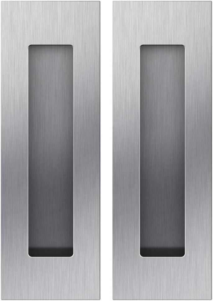 Flush Pull 2 Pack 6" Rectangular-Satin Brushed, Free of Sharp Edge
