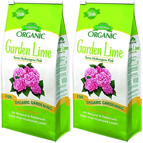 Espoma Organic Garden Lime, Raises Soil pH and Helps Turn Hydrangeas Pink! Contains pelletized dolomitic Lime and can be Used for Organic Gardening
