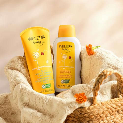 Weleda Baby Calendula Body Lotion and Shampoo-Body Wash Bundle, 6.8 Fluid Ounce (Pack of 2), Plant Rich Baby Care with Calendula and Sweet Almond Oil