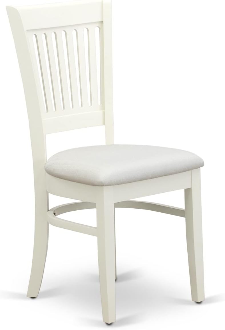 East West Furniture VAC-OAK-C Vancouver Dining Chairs - Linen Fabric Upholstered Wood Chairs, Set of 2, Oak