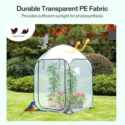 VIVOSUN Mini 4-Tier Greenhouse with Wheels