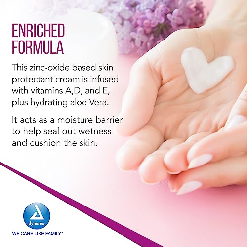 Dynarex DynaShield Skin Protectant Barrier Cream - Zinc Oxide Cream with Vitamins A, D, E, Aloe Vera - Protective Ointment
