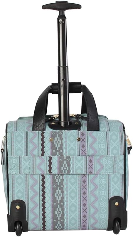 Steve Madden Designer 15 Inch Carry on Suitcase- Small Weekender Overnight Business Travel Luggage- Lightweight 2- Rolling Spinner Wheels Under Seat Bag for Women(Legends Teal)