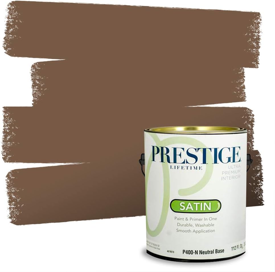 PRESTIGE Paints Exterior Paint and Primer In One, 1-Gallon, Flat, Comparable Match of Sherwin Williams* Sable*