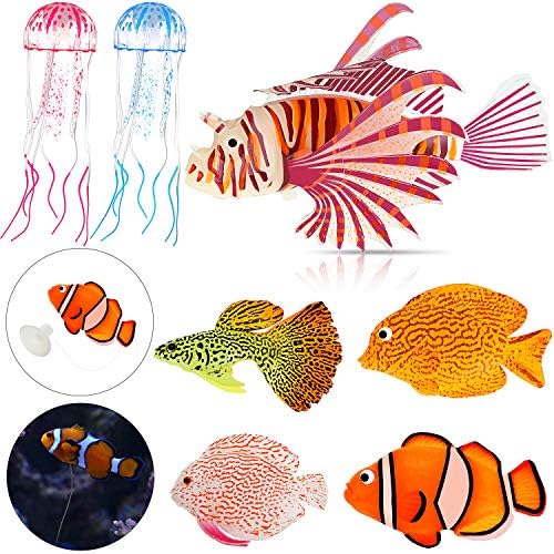 Weewooday 7 Pcs Artificial Fish Glowing Effect,Modern Color