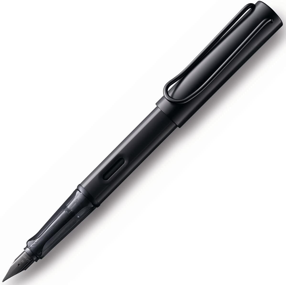LAMY AL-star black - Fountain Pen with ergonomic grip & black Left-Handed steel nib (LH) in size M - lightweight aluminum body - including LAMY T 10 blue cartridge