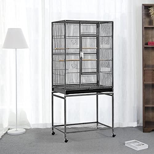 Yaheetech Wrought Iron Extra Large Bird Parakeet Cage with Detachable Stand for Cockatiel Sun Green Cheek Conure Lovebird Budgie Finch Canary Bird
