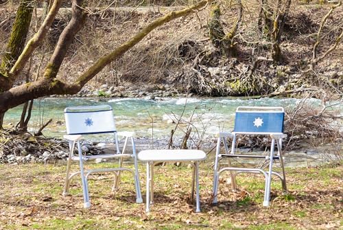 Boat Chairs White Vinyl MESH Deck Folding Marine Aluminum Furniture Set of 2 M100PW