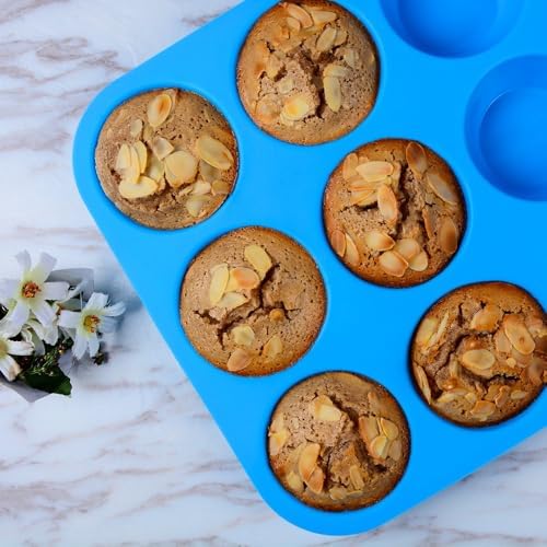 CAKETIME Silicone Muffin Pan - Cupcake Pan, Mini Loaf Pan Silicone Baking Molds Food Grade 3-Pack