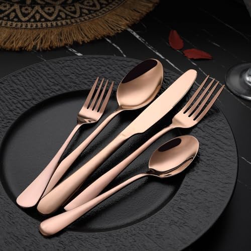 VANDBAO Rainbow Flatware Cutlery Silverware Set 20 Pieces, Stainless Steel Colorful Utensils, Tableware Set Service for 4, Include Knife/Fork/Spoon