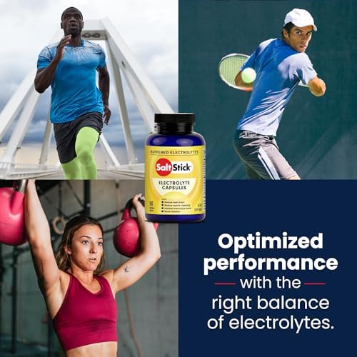 SaltStick Electrolytes with Caffeine - Salt Pills and Electrolytes for Running, Hydration, Leg Cramps Relief, Sports Recovery, Hiking Essentials - Salt, Magnesium, Potassium, Vitamin D3 - 100 Count | Electrolyte capsules to replace what you lose in sweat…