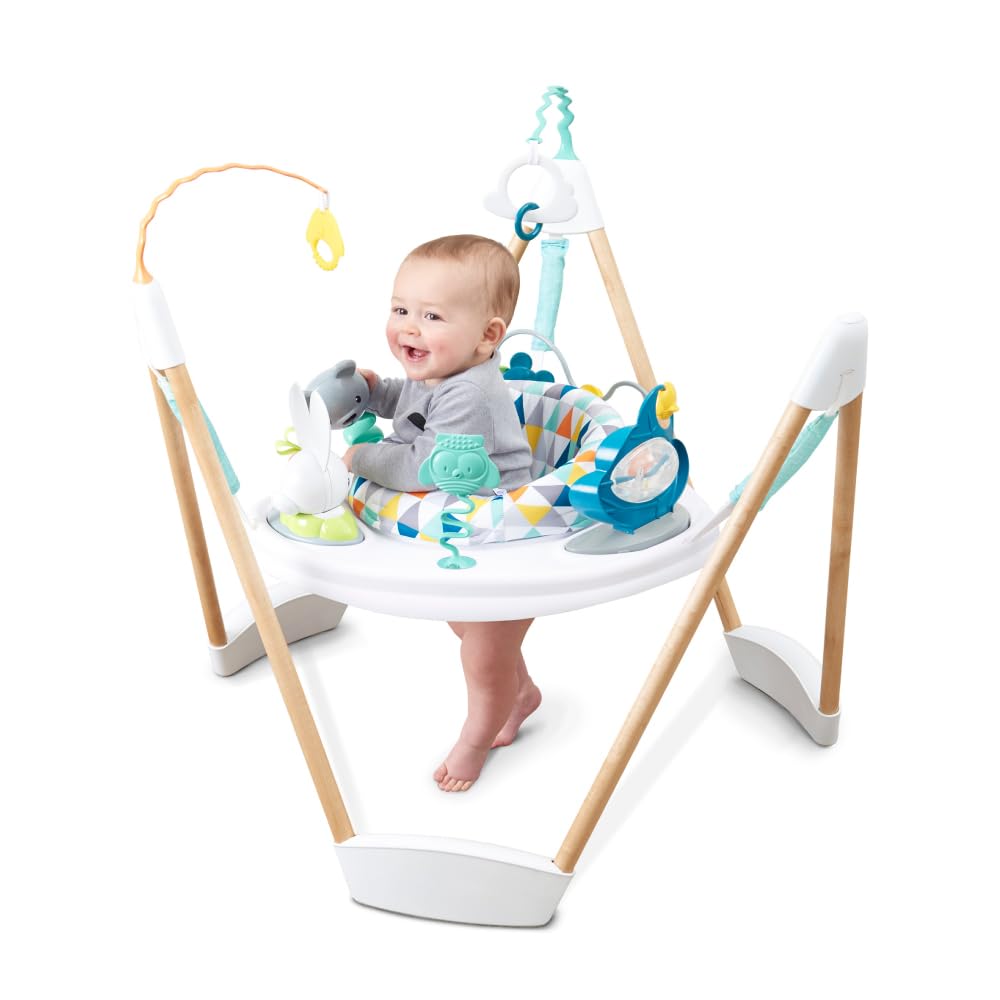 Evenflo Exersaucer Wood Frame Jumper, Woodland Wonder