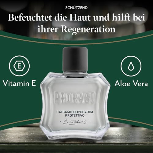 Proraso After Shave Balm - Aloe Vera & Vitamin E - Protective After Shave Cream Formula for Dry