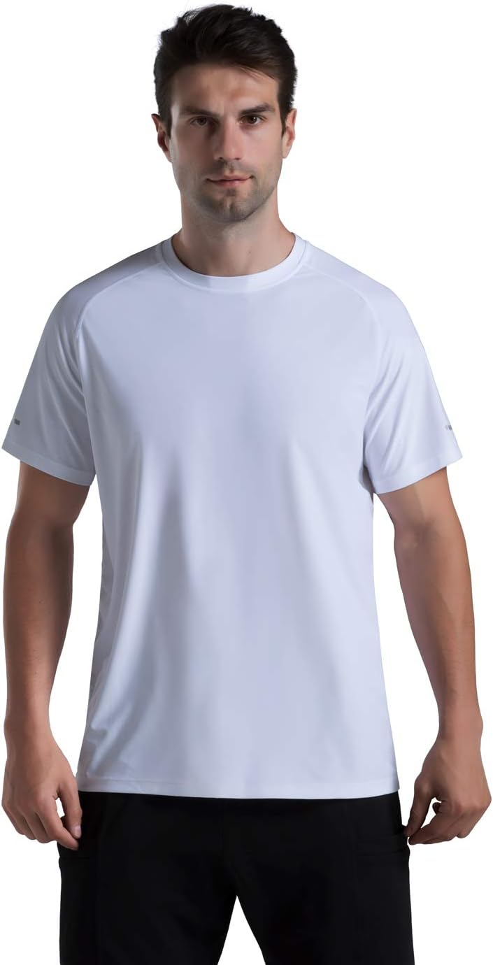 THE GYM PEOPLE Men's Cooling Running Shirts Ice Silk UPF 50+ Workout Tshirt