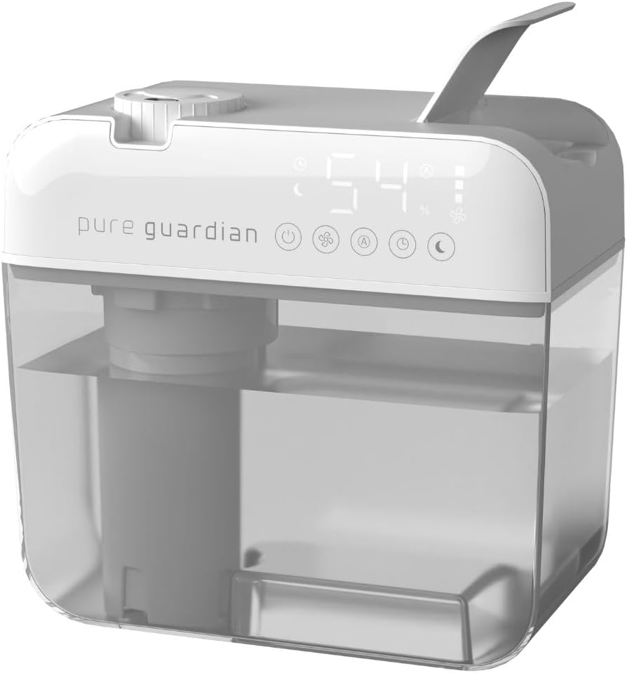 PureGuardian Ultrasonic Cool Mist Humidifier with Aromatherapy Tray, 70-Hour Run Time, 1-Gallon Tank Capacity, 320 Sq. Ft. Coverage for Small Rooms