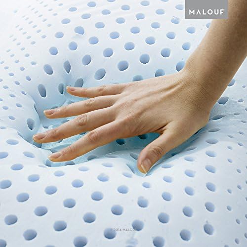MALOUF Zoned Dough Gel-Infused Memory Foam Bed Pillow-5-Year U.S. Warranty-Queen-Mid Loft, Queen Mid Loft