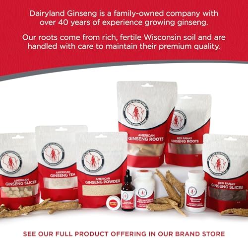 Dairyland Management LLC Red Panax Ginseng Root - 4 oz Pack of Korean Panax Ginseng Root - Authentic Panax Ginseng - Non-GMO