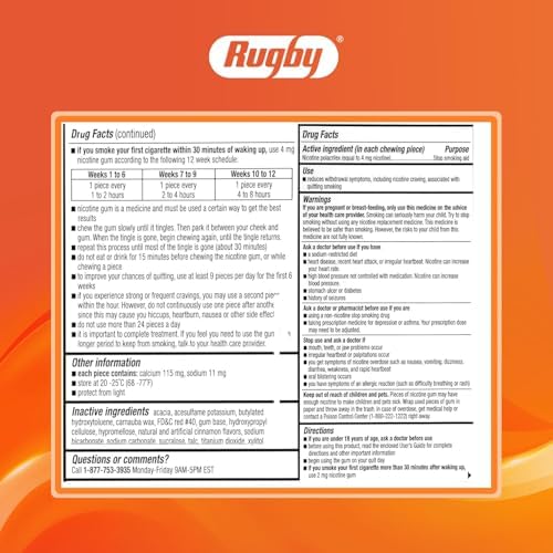 Nicotine Gum 2mg Sugar Free Original Generic for Nicorette 110 Pieces per Box Pack of 4 Total 440 Pieces