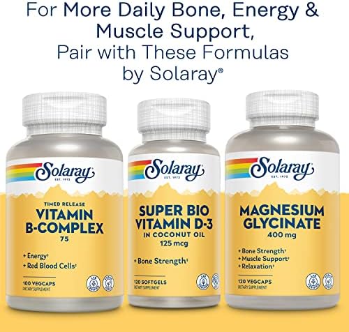 SOLARAY Calcium Magnesium Citrate 2:1 with Vitamin D3 K2, 180 Capsules | Bone, Heart