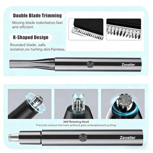 Electric Nose Hair Trimmer Eyebrow Trimmer for Men Women, 7-in-1 Painless Facial Grooming Kit