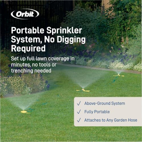 Orbit Port-A-Rain Above-Ground Sprinkler System, Green - 58092