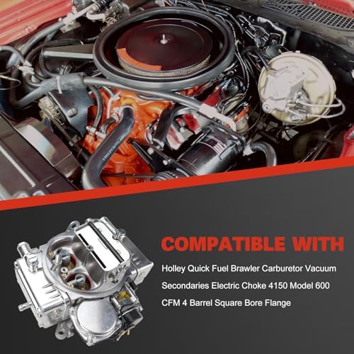 USTAR BR-67270 Carburetor Compatible with Holley Quick Fuel Brawler Carburetor 600 CFM 4 Barrel Square Bore Vacuum Secondaries with Electric Choke