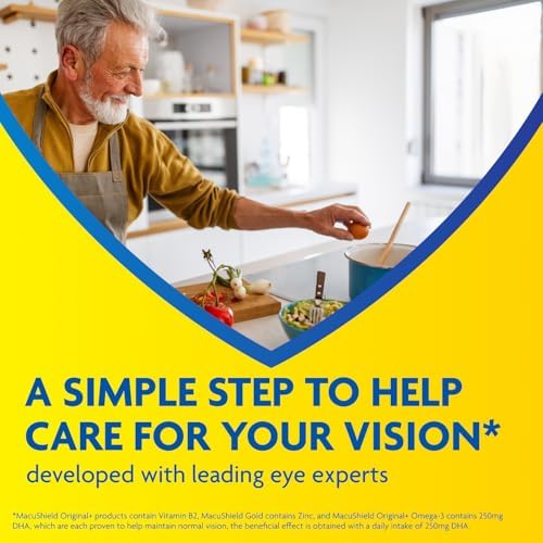 Macu Shield Gold Food Supplement - Pack of 90 Capsules | Helps support normal vision, Zeaxanthin and meso-zeaxanthin, Zinc