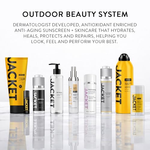 JACKET Sunscreen SPF 50+ | Mineral Sunscreen with Vitamin C | Water Resistant 80 Min, Natural