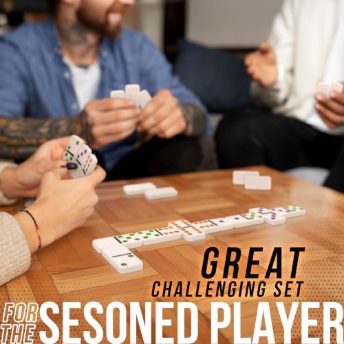 Front Porch Classics | Mexican Train Domino Set in Wooden Collector Box from Front Porch Classics for 2 to 8 Players Ages 8 and Up