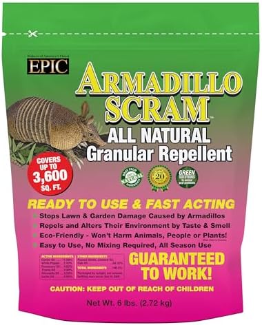 Armadillo Scram All Natural Granular Repellent - All-Natural, Animal, People and Pet Safe Granule from Epic Repellent (6 lb Bag)