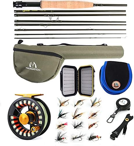 M MAXIMUMCATCH Maxcatch Alltime Travel Fishing Rod-Ultra Compact for Backpacking 8-Piece 9ft with Rod Tube (Size: 5/6/8wt)