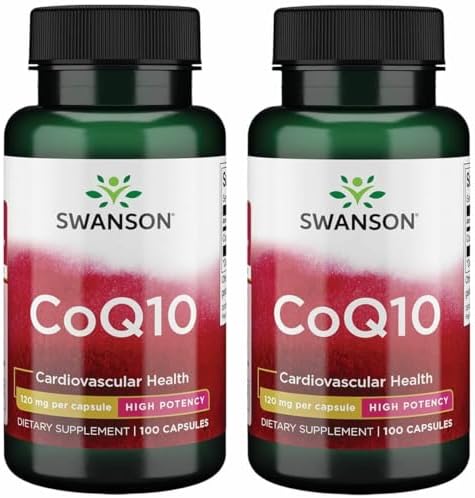 Swanson CoQ10 Helps Promote Heart Health (100 Capsules, 120mg Each) | Energy Support, and Aids Overall Cardiovascular System Health, Helps Maintain Coenzyme Q10 Supplement