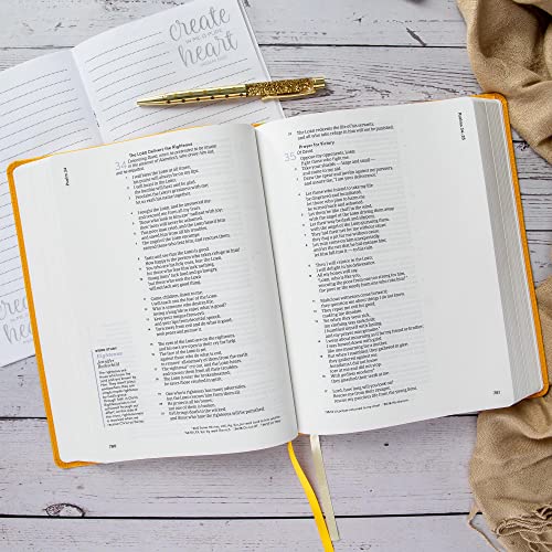 CSB Lifeway Women's Bible, Marigold LeatherTouch, Black Letter, Single-Column, Wide-Margins, Devotions, Articles, Word Studies, Character Profiles