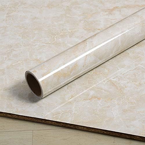 PoetryHome Removable Vinyl Beige Marble Contact Paper for Countertop Table Backsplash Self Adhesive Waterproof Marble Wallpaper Roll 15.7x117 Inches