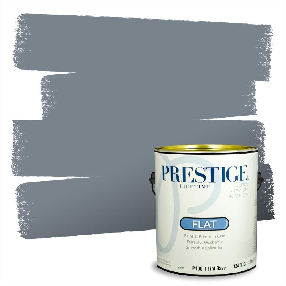 PRESTIGE Paints Exterior Paint and Primer In One, 1-Gallon, Satin, Comparable Match of Sherwin Williams* Tricorn Black*